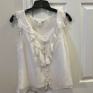 White House Black Market sheer whit top with silky under shirt